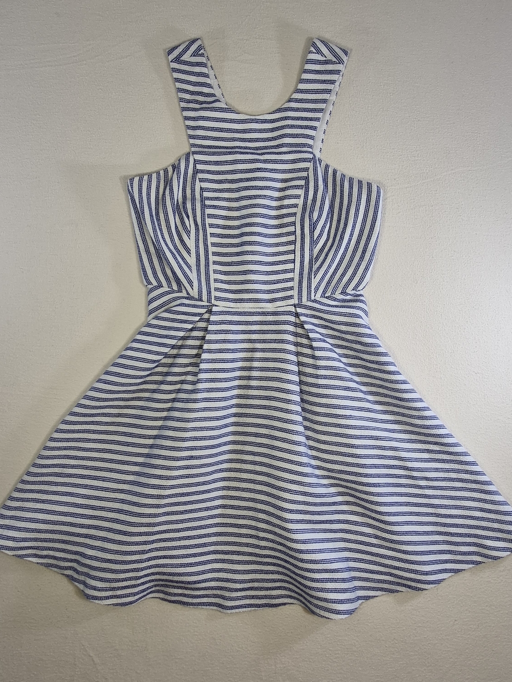 BCBGeneration Blue and White Striped Womens Sundress